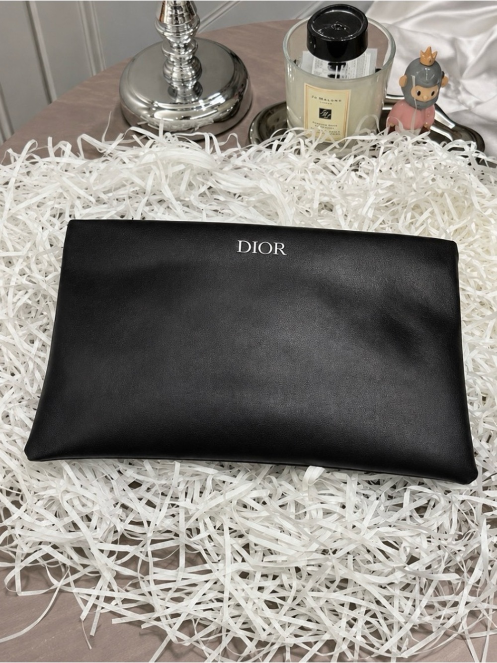 Dior Beauty Parfums Black Chidori Clutch Pouch Bag